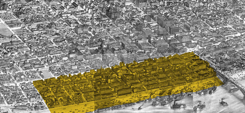 Illustration for article titled St. Louis's Riverfront Was a Thriving Neighborhood Before the Arch Was Built